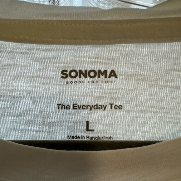 NWT: Sonoma Crewneck Long Sleeve White Layering Tee• Large - Picture 4 of 5